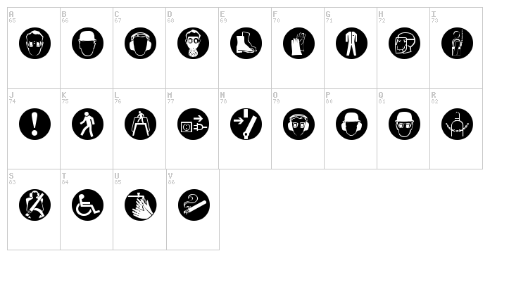 Imperatives Tables font map